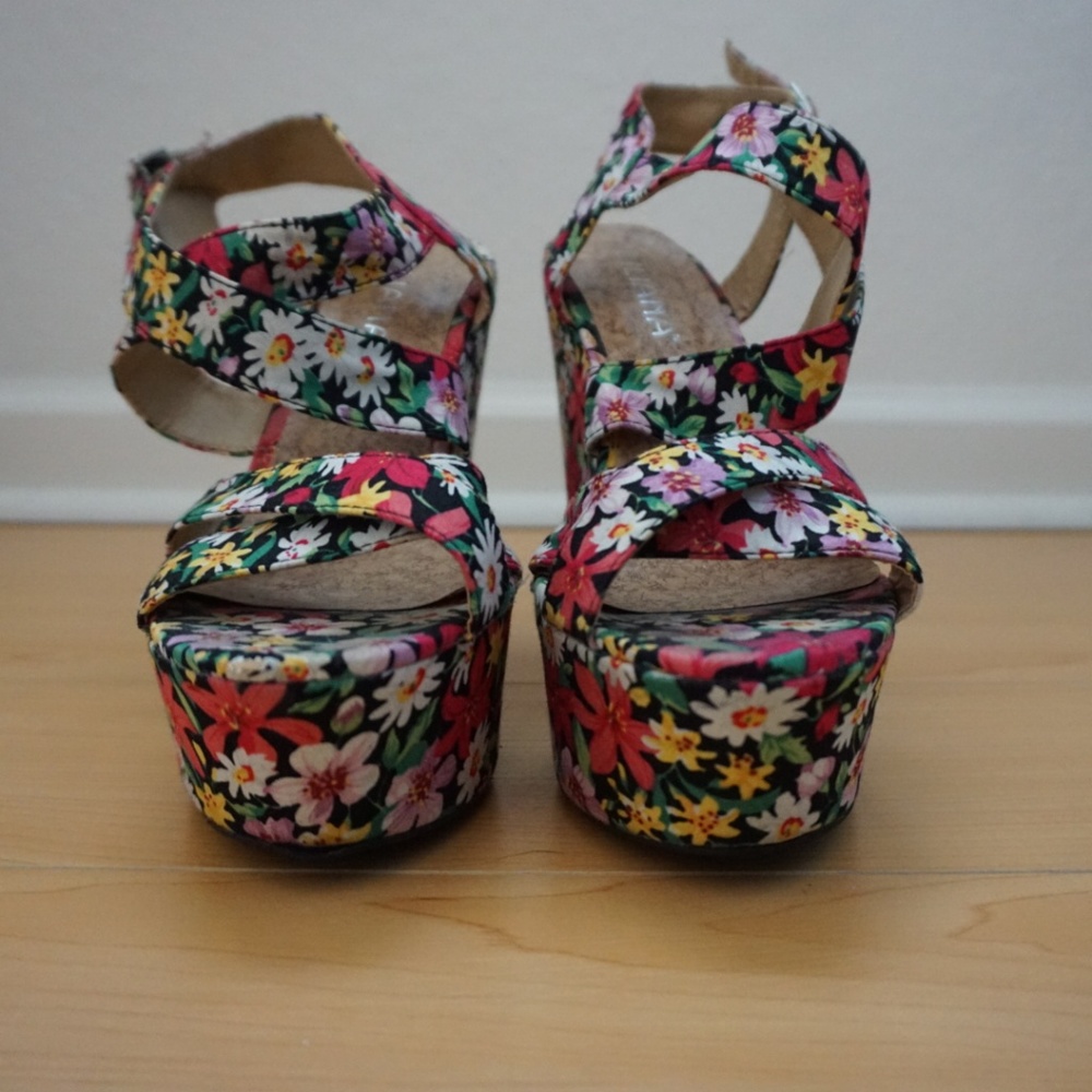 Liliana Platform Floral Wedges